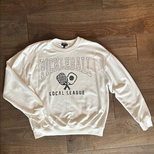 Graphic Sweatshirt, Pickleball Local League White Crewneck Sweatshirt